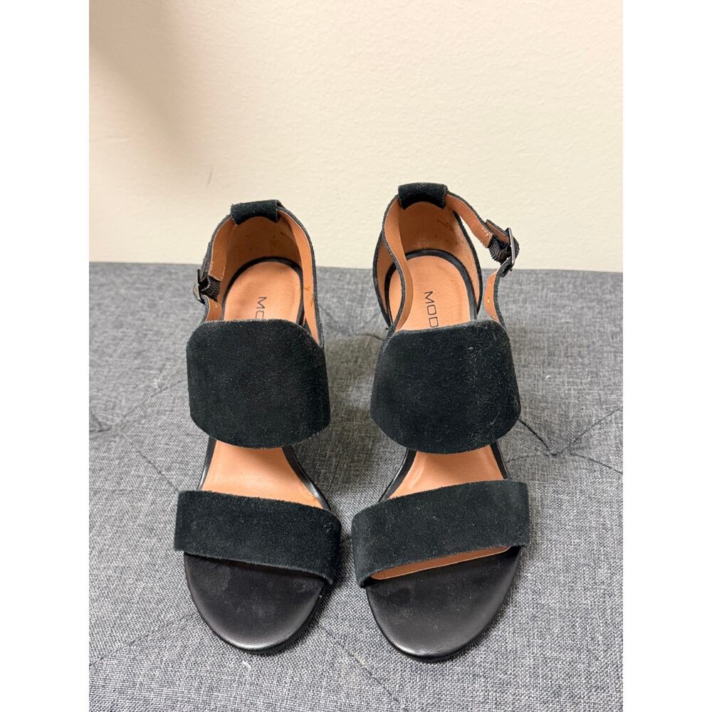 Moda Sapana Womens Sandals 6 Black Open Toes Eveningwear Party Nightout Suede